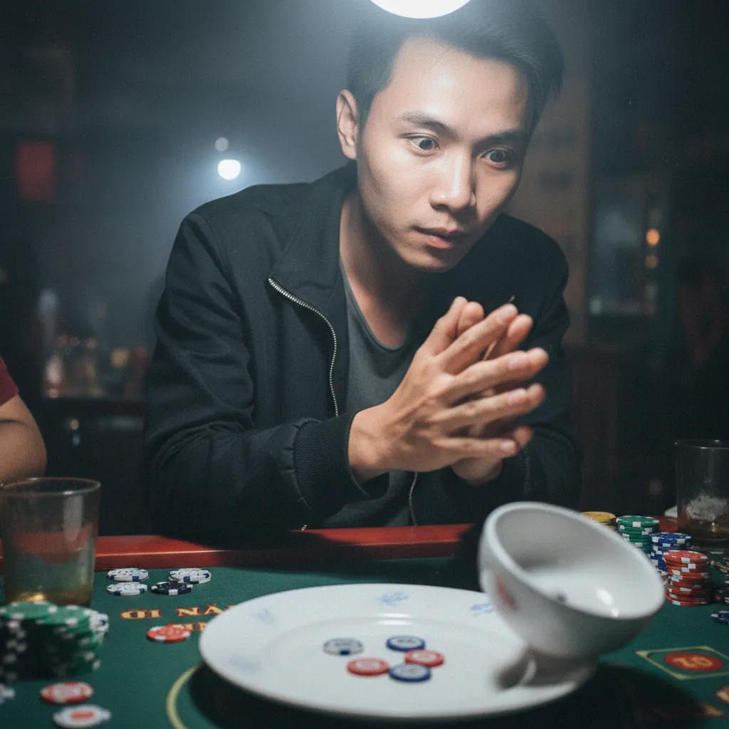 Hình ảnh xóc đĩa truyền thống với đồng xu và bát sành